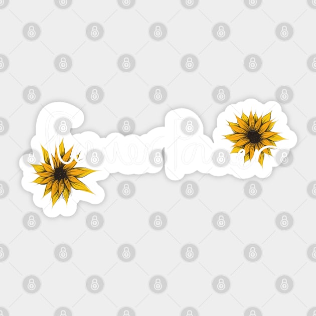 Flower Power // White Handwriting Sticker by Velvet Earth